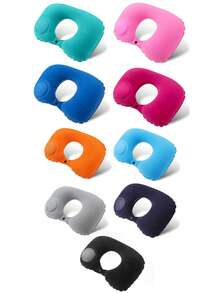 1PC Portable Inflatable U-Shaped Pillow, Suitable For Outdoor Camping And Travel, Office - Comfortable Support For Sleep Anytime, Anywhere, Providing Neck And Neck Support - Multicolor - View 2