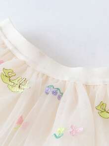 mini bala 2025 Spring Sweet Layered Tulle Skirt For Girls - White Green Tone - View 4