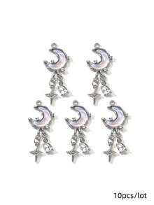 10/20 件随机粉色 Y2K 蝴蝶和月亮形吊坠、耳环、项链 DIY 珠宝