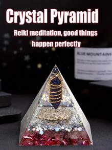 Pyramide pour énergie positive, cristaux de guérison en citrine et pierre de sable bleue orgonite pour réduire le stress, équilibrer les chakras, la guérison Reiki et la méditation. Attire la chance et le succès. Pyramide de cristaux de guérison, générateur d'énergie en cristal d'améthyste pour le yoga, Reiki et la méditation. Pyramide de météorite violette, pyramide de lotus en œil de tigre, pyramide de lotus doré en pierre de sable bleue