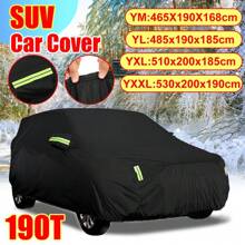 Cubierta para coche de 190T, diseño con cremallera negra, cubre universal para SUV que bloquea los rayos UV, para todo tipo de clima