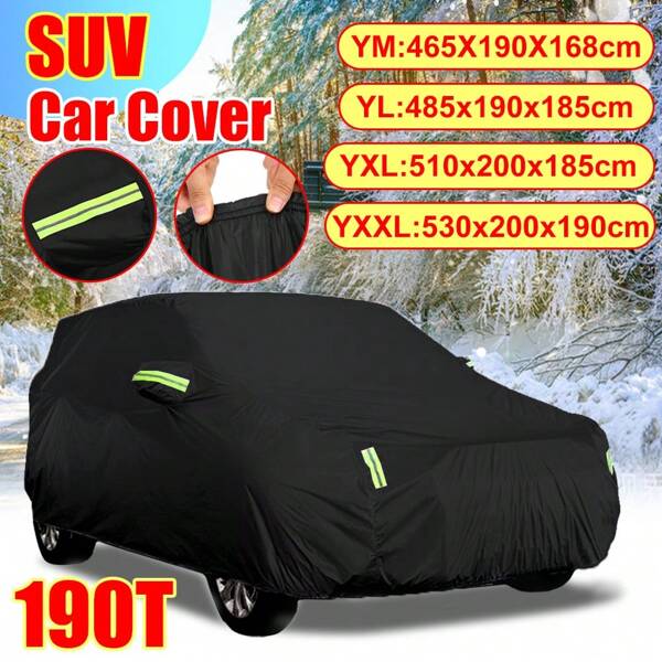 Cubierta para coche de 190T, diseño con cremallera negra, cubre universal para SUV que bloquea los rayos UV, para todo tipo de clima