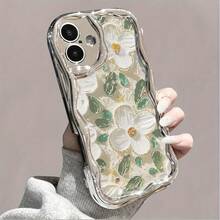Funda para teléfono 1 pieza de TPU diseñado para teléfono con ondas galvanizadas, evita el desgaste, disipación de calor transpirable y a prueba de polvo, adecuado 11, 12, 13, 14, 15, 16 Plus Pro Promax XSMAX X/XS - Blanco - Ver 3