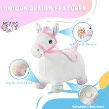 Piorlado Bouncy Toys For 2 Year Olds, Bouncy Stuffed Animals For Toddlers, Bouncy Inflatable Plush Horse, Indoor And Outdoor Bouncy Horse, Birthday Gifts For 2-5 Year Olds - White - View 4
