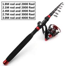 1.8m-3.0m Spinning Fishing Rod Wheel Optional Portable Telescopic Trout Travel Pole Lure Weight 10-50g Lure Rod Fishing - Multicolor - View 6