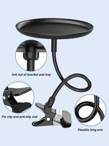 通用灵活可调节汽车托盘 - 可容纳食物、饮料、化妆品和药片，为前排和后排乘客提供节省空间的存储解决方案，易于安装和拆卸，多功能汽车储物架，可提升旅行体验，多功能汽车储物架 - 黑色 - 查看 6