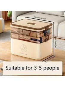 1 件大号多隔层防水药丸收纳盒 - 耐用塑料药品收纳盒，带透明盖、便携式手柄，适合家庭、办公室、卧室、浴室使用 - 彩色 - 查看 3