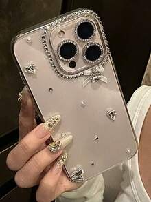 闪光水晶心形手机壳适用于 16 15 14 13 12 11 Pro Max 保护套防水防震防摔防刮