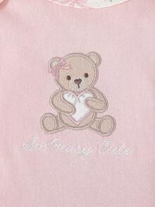 3件套女婴长袖可爱卡通连体衣，秋冬季 - 淺粉色 - 查看 3