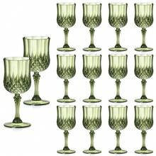 1/3/6/12/24个装复古压纹可重复使用塑料杯，加厚香槟鸡尾酒杯，果汁杯，适用于派对、婚礼、婚庆和生日用品，家居和派对装饰