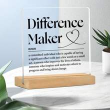 1pc Acrylic Desktop Decor Gift For Teachers, Bosses, Mentors, Coaches, Thanksgiving Gifts, Holiday Gifts, With Wooden Base