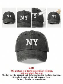 1 件“NY”字母刺绣男女通用棒球帽，适合春夏秋冬户外休闲运动