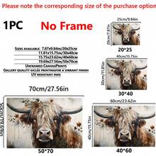 1 Stück, Hochland-Kuh Leinwanddruck, Tierkunstwerke, Poster, zum Aufhängen, perfekt für Schlafzimmer, Wohnzimmer, Küche, Flur Wanddekoration, inspirierende Wandkunst für Badezimmer, Büros, Cafés, Hotels, Heimdekoration - Leinwandmaterial (optionaler Rahmen) - Verschiedenfarbig - Übersicht 10