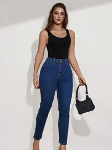 1pc Women's Sleeveless Tank Top, Slimming Shaping, Breathable Soft, Shapewear, Essential For Outings, Y2K Style - Black - View 6