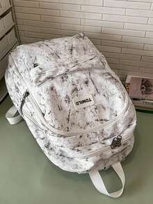 Mochila informal, mochila escolar/universitaria de gran capacidad para chicas, portátil, ligera, adecuada para estudiantes universitarias adolescentes, perfecta para ir al colegio, la universidad, la escuela secundaria, la escuela preparatoria, el primer día de clases - Blanco - Ver 4