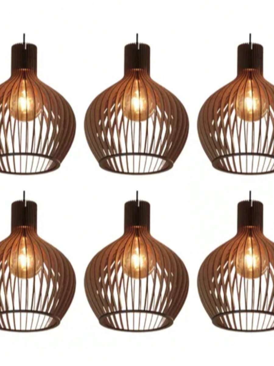 kit 3 Pendente Luminária de teto lustre para qualquer ambiente em MDF - 6und - Visão 1