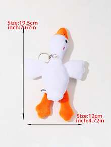 可爱毛绒大鹅吊坠娃娃，大白鹅毛绒动物钥匙扣，包包挂饰，朋友礼物学校卡通动物汽车配件哥特 Y2k 包包配件挂绳带身份证夹汽车配件包包挂饰 - 彩色 - 查看 2