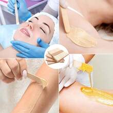 50pcs/100pcs/200pcs (15cm) Wooden Body Hair Removal Sticks Wax Waxing Disposable Sticks Woman Toiletry Wood Tongue Depressor Spatula Beauty Tools - Apricot - View 7