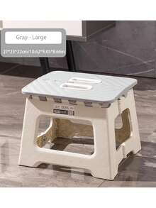 1pc Thick Plastic Foldable Stool, Portable Mini Outdoor Adult Chair, Fishing Bench With Handle - Multicolor - View 12