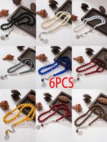 45 piezas de cuentas de oración musulmanas/Tasbih de 10 mm de acrílico con borlas, decoración del hogar - Multicolor - Ver 15