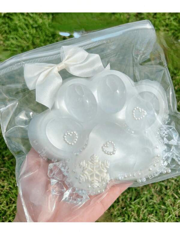 1pc New Jumbo Transparent Cat Paw Soft Squeeze Toy, Huge Transparent Cat Claw Squeeze Toy, Super Squishy Stress Relief, Silicone Cat Paw Sensory Squeeze Toy With Slow Rebound, Random Delivery