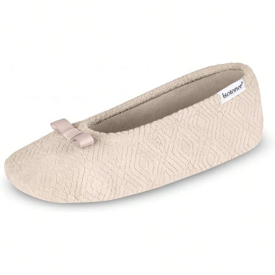 Isotoner Women's Diamond Microterry Ballerina Slippers2025 - 灰褐色鑽石 - 查看 1