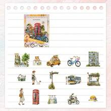 15 件 PET 复古 DIY 笔记本装饰贴纸，生活观察日记系列，适用于礼物、办公室、家庭、标记、标签、教室、娱乐玩具、学生计划器、创意复古卡片制作、DIY 装饰贴纸、用于学校用品、返校