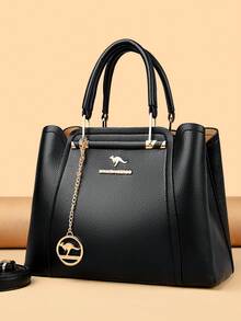 Túi xách nữ cao cấp, túi đeo chéo vai 3 lớp bằng da mềm thiết kế sang trọng, túi mua sắm cỡ lớn dành cho nữ. - màu đen - Xem 5