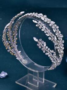 1pc Handmade Luxury Bridal Headband With Crystal Chain, Women's Fashion Charm Headpiece For Wedding, Party, Celebration, Holiday Gift Valentine's Day Accessories