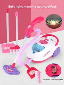 1pc Kids Realistic Vacuum Cleaner Toy Set, Mini Handheld Portable With Roller, Colorful Lights, Educational & Interactive Cleaning Playset, Suitable For 3-12 Years Old Boys And Girls, Gift