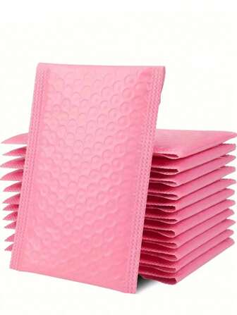 5 piezas Newpiezas Nuevos sobres de burbujas rosas talla grande vendidos 11X13CM con relleno, sobre de burbuja de polietileno opaco, autoadhesivos, impermeables y adecuados para joyería, cosméticos, pequeños negocios, vacaciones, vuelta al colegio, Acción de Gracias, Halloween, Navidad