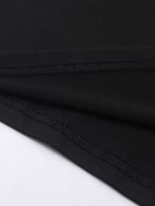 Customized Photo + Text Plus Size Women's Dress, Personalized Photo Printing, Upload Your Funny Image/Pet/Friend Photo Designed On The Front, Plus Size Women's Dress, Customized Birthday/Name/Blessing Text, Plus Size Women's Dress, Birthday/Anniversary/Holiday Pattern Customization, Team Uniform/Outdoor Wear/Class Uniform/Sportswear Customization, Personalized Plus Size Dress, Holiday Gift - Black - View 7