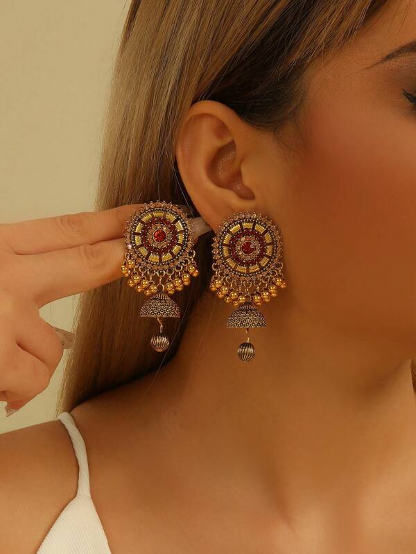 FANYINAN Jewelry Boho Vintage Pearl Earrings, Popular Cross-Border E-Commerce Eadrop Earrings, Antique Silver