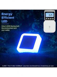 6个智能感应插电式小夜灯，LED方形氛围灯，婴儿房夜灯，节日装饰灯，适用于家居、墙壁、厨房、游戏室、派对、生日、婚礼、卧室、书房、浴室、毕业典礼、学校、餐厅、酒吧等场所。 - 美規A型插(110-127V) - 查看 4