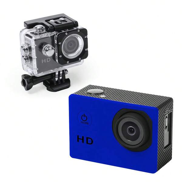  Cámara De Acción Deportiva Klack Full Hd 1080p Resistente Al Agua - Azul | Con múltiples accesorios de montaje incluidos - Envío desde España