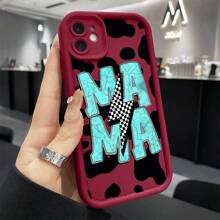 1pc TPU High-Edge Anti-Drop Design With MAMA Letter Printing Anti-Drop And Shockproof Full-Cover Mobile Phone Case Suitable For Iphone16pro Max/16pro/16plus/16/15/14/13/12/11/XSMAX/XS/XR/Galaxy S22plus/S23ULTRA/S24FE/S25 EDGE Is Cute And Fashionable, And Is A Good Choice For Various Festivals