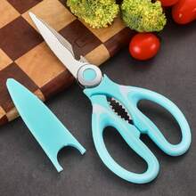 JA003 Scissors With Blue And Black Handle - Silver - View 2
