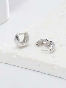 S925 Sterling Silver 14K Gold Plated Hypoallergenic Waterdrop Small Huggies Hoop Earrings For Women Girls Everyday Wear