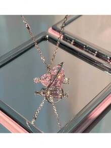 1PC Light Luxury Niche Love Planet High-End Collarbone Chain As A Gift For Girlfriend And Best Friend, Daily Wear Accessory For Men And Women - Silver - View 7