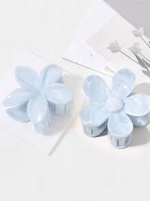 Set da 3 fermagli per capelli con motivo marmorizzato blu chiaro e bianco, stile boho dolce, con fiori e fiocchi, accessori per capelli stile spiaggia (3 pezzi casuali), accessori a fiocco, articoli per la scuola e l'università