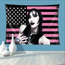 Music Album Poster Tapestry Rhea Flag Ripley For Living Room Bedroom Wall Hanging For Friends Pink Gift - White - View 6