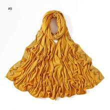 1pc Women's Solid Color Satin Scarf With Rhinestone Decor, Fashionable And Elegant, Soft And Breathable, Suitable For Dress Matching - Multicolor - View 17