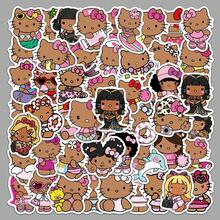 SANRIO 50张可爱黑色贴纸，卡哇伊创意三丽鸥卡通DIY装饰贴纸，适用于手机、笔记本电脑、日记本、吉他、文具等，防水材质 - 彩色 - 查看 2