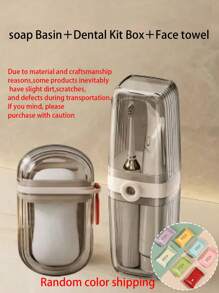 Portable Travel Soap Dish And Toothbrush Holder Set - Plastic, Oval Shape, Essential For Camping, Gym, And Bathroom Accessories.