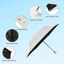 Compact UV-Blocking Mini Umbrella, Capsule Design - Portable & Durable, 6-Rib Fiberglass Structure, Manual Open, Includes Protective Vinyl Case - Ideal For Travel & Unpredictable Weather, Windproof & Rainy Gear | Cute Umbrella Design | Suitable For Travel, Small Umbrella, Pocket Umbrella, Mini Umbrella, Waterproof, UV-Protection, Multipurpose Umbrella, Portable Travel Umbrella