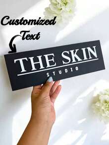 1pc Customized 3D Acrylic Logo Plaque - Personalized Text, Modern Salon Signage With Stand, Suitable For Business Signage, Door Plate Or Wall Decor, Applicable For Spa, Clinic Etc., High-Quality Decoration