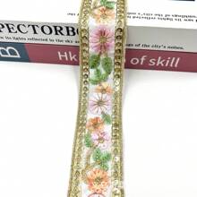 1 pezzo di nastro ricamato Ral, 2 iarde di guarnizione tessile per DIY, forniture per cucito, decorazioni per la casa, confezioni regalo - bianco/rosso