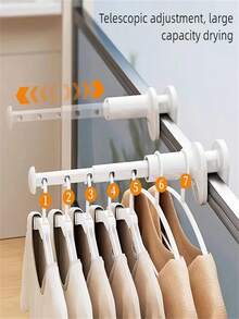1/2 Pcs Portable Retractable Travel Drying Rack - Non-Perforated Retractable Hanger, Lightweight And Durable Plastic, Suitable For Home, Hotel, Dormitory, Business Trip - Space-Saving Indoor Drying Rack, Dormitory Essentials, Stylish Design, Non-Perforated Installation - Multicolor - View 2