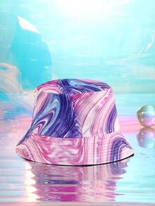 1 pezzo Cappello a secchio reversibile da donna a fantasia tie-dye, cappello estivo pieghevole per protezione dal sole, adatto per uso quotidiano e viaggi