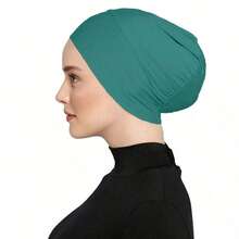 Turbante da donna monocromatico - semplice, elastico e alla moda sottocapoCasco per uso quotidiano, morbido, traspirante e confortevole